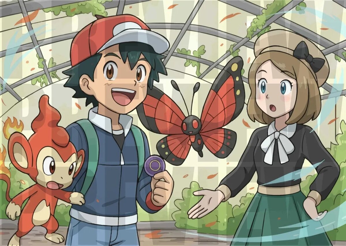 Anime-style double character scene with creature companions